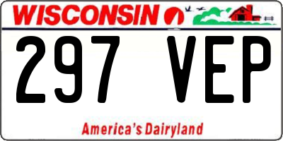 WI license plate 297VEP