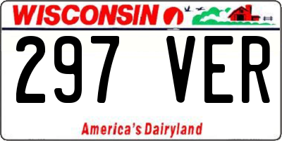 WI license plate 297VER