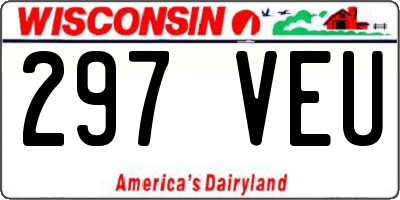 WI license plate 297VEU
