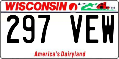 WI license plate 297VEW