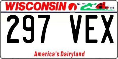 WI license plate 297VEX