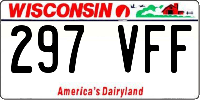 WI license plate 297VFF