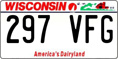 WI license plate 297VFG