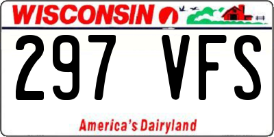 WI license plate 297VFS