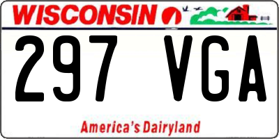 WI license plate 297VGA