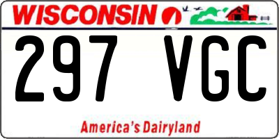WI license plate 297VGC