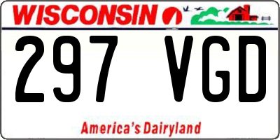 WI license plate 297VGD