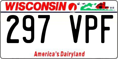 WI license plate 297VPF