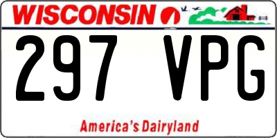 WI license plate 297VPG