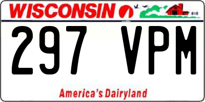 WI license plate 297VPM