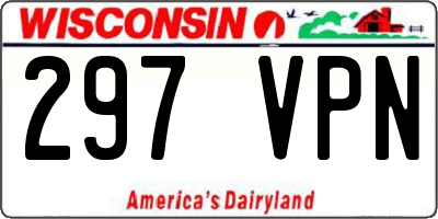 WI license plate 297VPN
