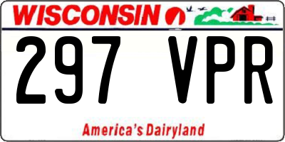 WI license plate 297VPR