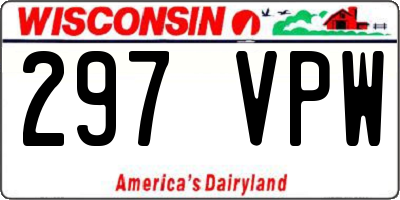 WI license plate 297VPW