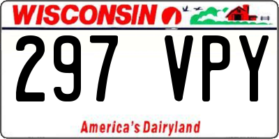 WI license plate 297VPY