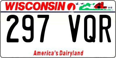 WI license plate 297VQR