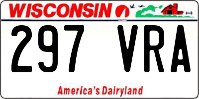 WI license plate 297VRA