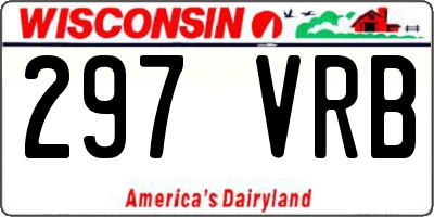 WI license plate 297VRB