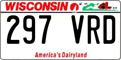 WI license plate 297VRD