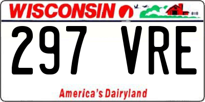 WI license plate 297VRE