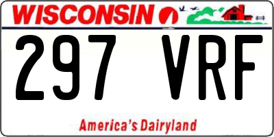 WI license plate 297VRF