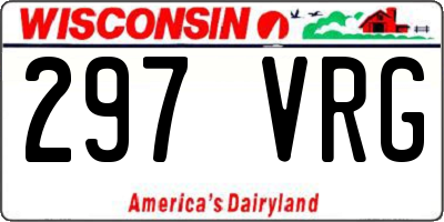 WI license plate 297VRG