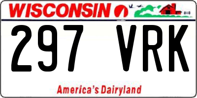 WI license plate 297VRK