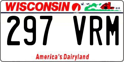 WI license plate 297VRM