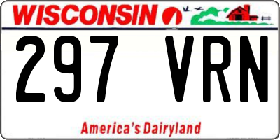WI license plate 297VRN