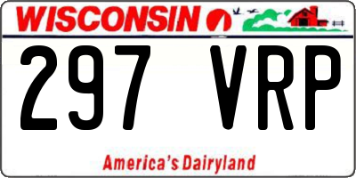 WI license plate 297VRP
