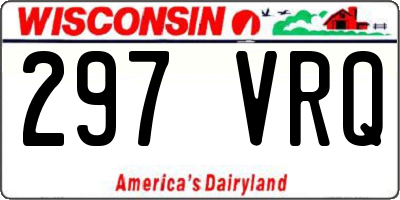 WI license plate 297VRQ