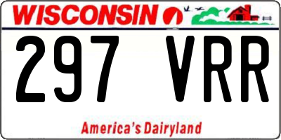 WI license plate 297VRR