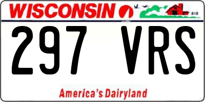 WI license plate 297VRS
