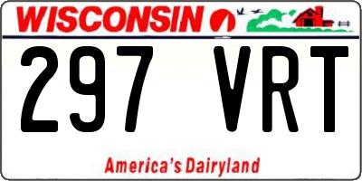 WI license plate 297VRT