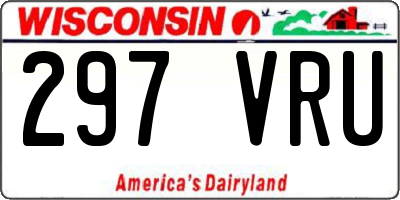 WI license plate 297VRU