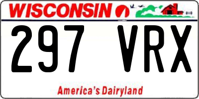 WI license plate 297VRX