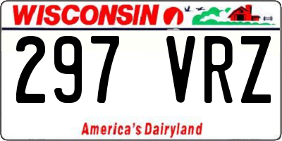 WI license plate 297VRZ