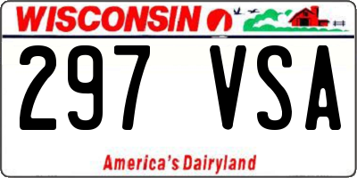 WI license plate 297VSA