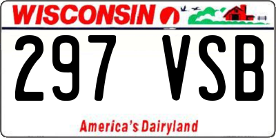 WI license plate 297VSB