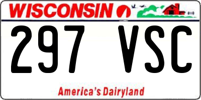 WI license plate 297VSC