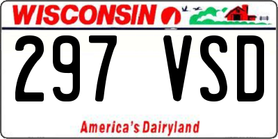 WI license plate 297VSD