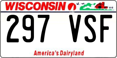 WI license plate 297VSF