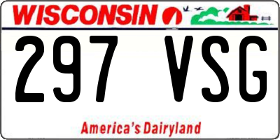 WI license plate 297VSG