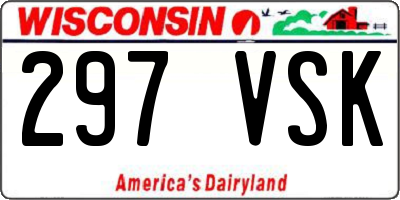 WI license plate 297VSK