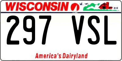 WI license plate 297VSL