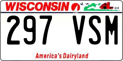 WI license plate 297VSM