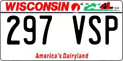 WI license plate 297VSP