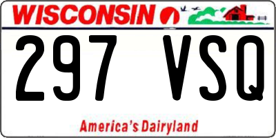 WI license plate 297VSQ