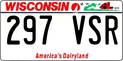 WI license plate 297VSR