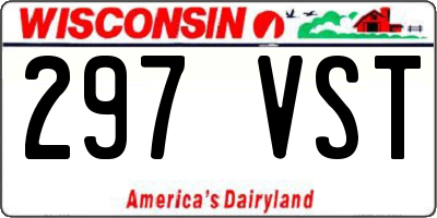 WI license plate 297VST