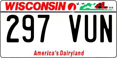 WI license plate 297VUN